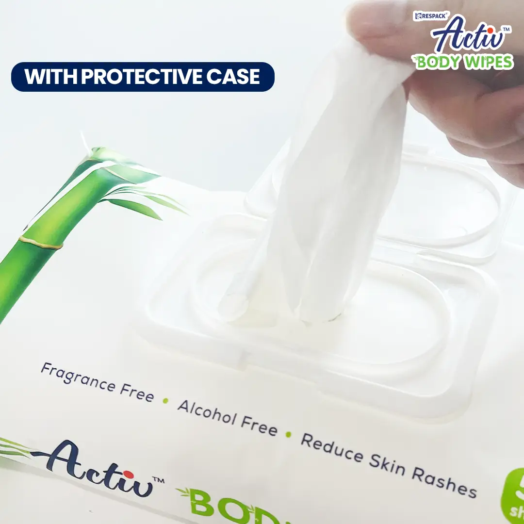 Pulling Activ body wipes out from box