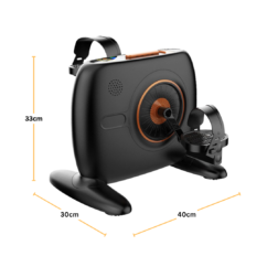 Dimension drawing of the neo electric pedal exerciser with overall measurements for home use