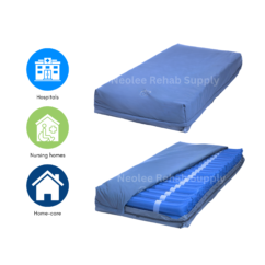 WaveCare lateral turning mattress shown with side turning function and medical-grade air mattress system suitable for hospitals, nursing homes, and home care use.